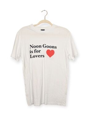 Noon Goons is for Lovers Tee S White Graphic Short Sleeve Streetwear Casual